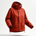 thumbnail image 5 of Admvng Women's Rain Jacket Waterproof Hooded Adjustable Cuff Zipper Pocket Outdoor Windproof Short Hiking Coat, 5 of 9