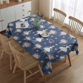 thumbnail image 2 of Dark Blue Ballerina Flower Pattern Rectangle Tablecloth 60"x84",Waterproof Polyester Rectangle Table Cloth, Wipeable Spillproof Polyester Tablecloth for Dining, Camping, Indoor and Outdoor, 2 of 5