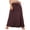 Wine Red, variant on LYMAYTER Breathable Knit Maxi Skirts for Women's Casual Solid Color Elastic Swing Midi Skirt