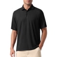 thumbnail image 1 of CAMISETAS POLO DE MALLA DE COLOR SÓLIDO PARA HOMBRES CHIC DE VERANO, MANGA CORTA, TALLA XL, NEGRO, 1 of 5