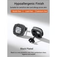 thumbnail image 4 of Pendiente de botón PROSTEEL para Hombre con runas vikingas Piedra de nacimiento de plata esterlina Abril Diamante cuadrado Hip Pop punk Circonita cúbica negro, 4 of 6