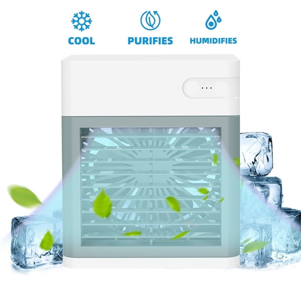 Xihbxyly Ventilador de Agua Portátil, 3 Velocidades, Recargable Por Usb, Lámpara de Noche Colorida, Funcionamiento Silencioso, Diseño Compacto de Escritorio, Ideal para Dormitorio, Oficina, Coche, 11