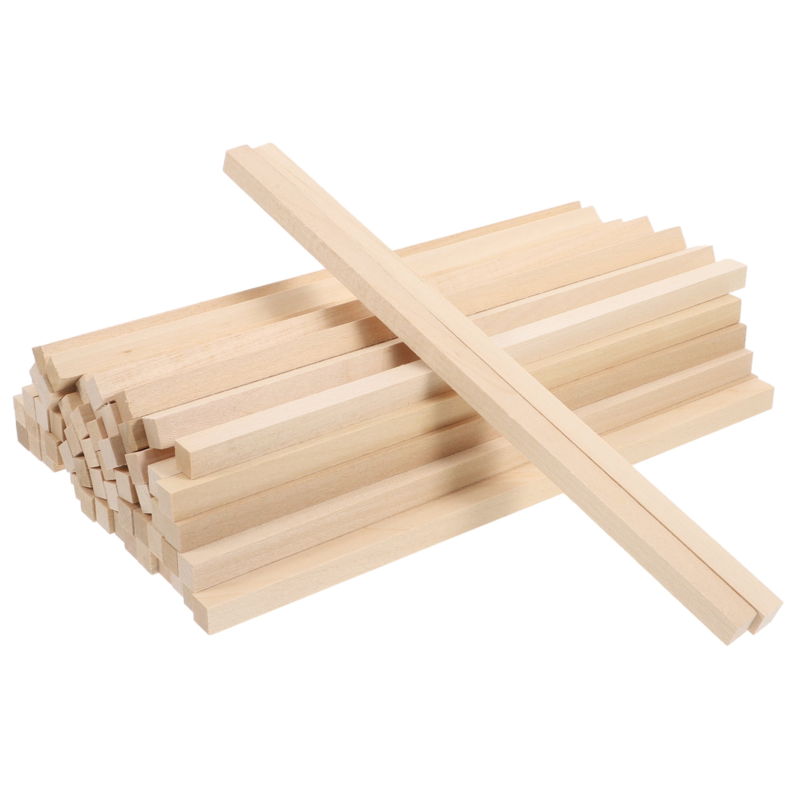 Worgeous 60 Pcs Handmade Wooden Stick Child 25.00X1.00X1.00CM Beige