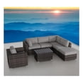 thumbnail image 2 of Living Source International 7-Piece Wicker / Rattan Sectional Set in Espresso, 2 of 11