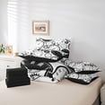 thumbnail image 5 of Manfei Cartoon Clock Twin Bedding Sets 7-Piece, White Black Geometric Stripes Bedding Comforter Set, Teen Kid Child Reversible Sheet Sets, Super Cozy Room Decor, 5 of 7
