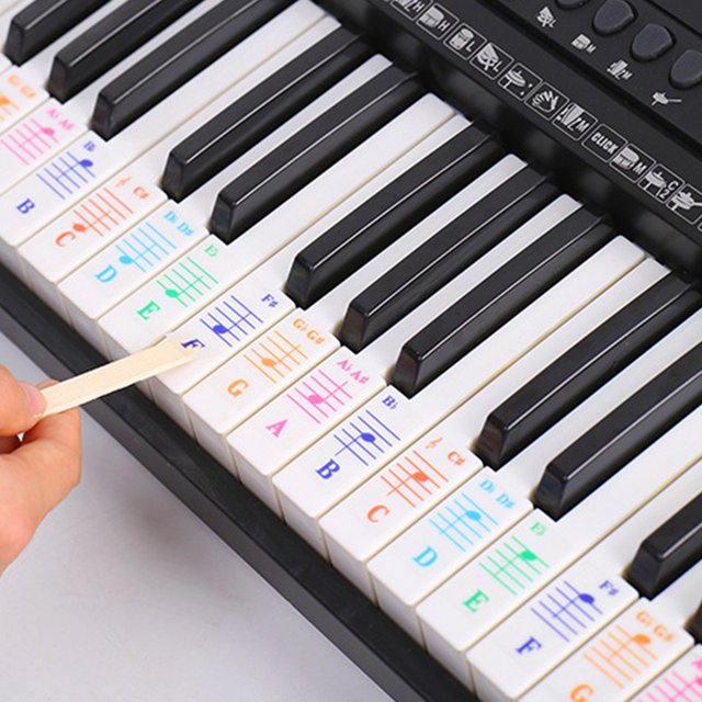 Colorful Detachable Music Decal Notes Piano Keyboard Stickers 61 Or 88-Key Electronic Piano Piano Spectrum Sticker Symbol