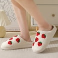 thumbnail image 6 of Cherry Couple Cotton Slippers Home Indoor Cartoon Platform Slides Ladies 2023 Designer Warm Comfortable Winter Shoes Women (peach,40-41), 6 of 6