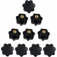 thumbnail image 1 of 10 tornillos de estrella M8, tuercas roscadas hembra M8, perilla de apriete de rosca hembra, cabeza de estrella de plástico negro, perilla de apriete de perilla, manija, perilla de mano,, 1 of 5
