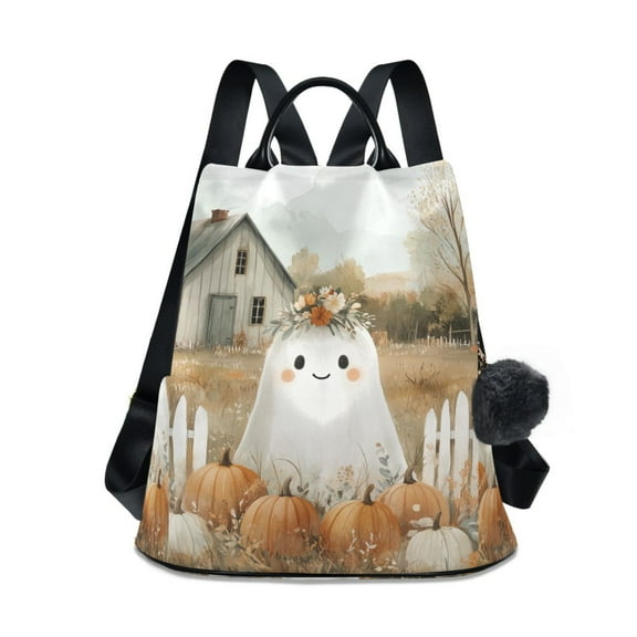 FORMRS Women's Travel Backpack Purse Anti-Theft Hidden Pockets Casual Shoulder Bag, Cute Halloween Pumpkins