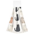 thumbnail image 7 of Yayeee Kitchen Hanging Hand Towels Set of 2 with Loop Bathroom Absorbent Tie Towel, Cute Cartoon Cats, 7 of 7