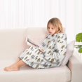 thumbnail image 4 of White Bigfoot and Tree Pattern Blanket Hoodies for Kids 6-13YR Oversize Wearable Blanket Hoodies for Boys Girls Teens, 4 of 7