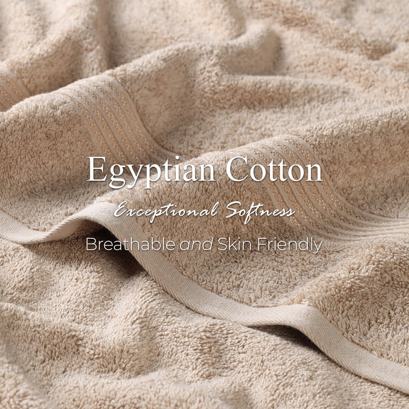 Superior Egyptian Cotton Absorbent Taupe Hand Towel Set of 8