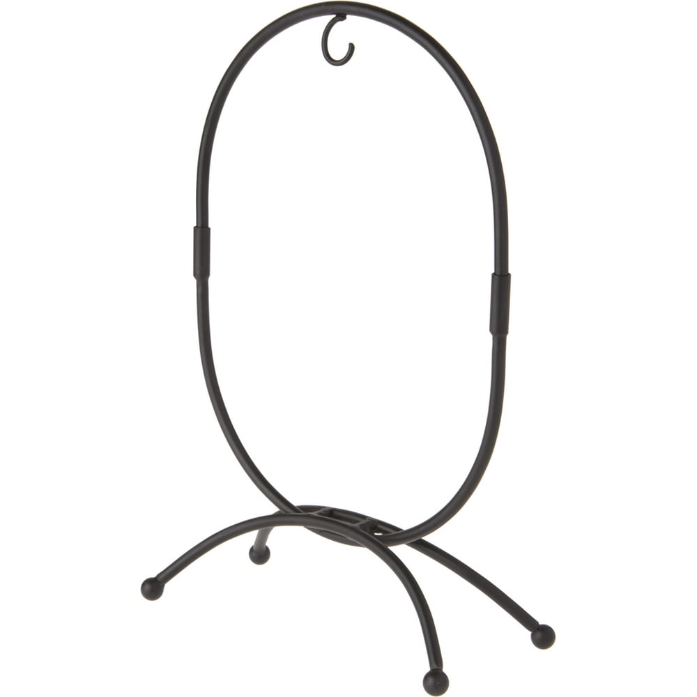 Bard's Oval Shaped Wrought Iron Black Ornament stand, 11" H x 7.25" W x