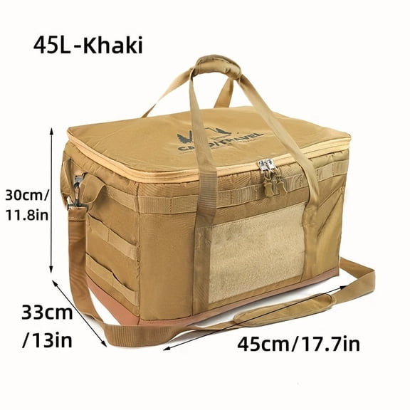 11.89gal Large Capacity Outdoor Camping Storage Bag, Picnic Cookware Storage Bag, Gas Tank, Tableware Storage Box, for Outdoor Camping, Hikin