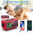thumbnail image 4 of Colorful Digital Alarm Clock with 7 Colors and 4 Color Changing 5'' Dimmable Large LED Display with Dual Alarm Snooze Date Week Display 70 Channel Radio Dual USB Output Modern Decor for Desk, 4 of 8