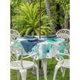 thumbnail image 3 of Outdoor Tablecloth with Umbrella Hole for Patio/Picnic/Party/Camping, Spring Flowers Waterproof Table Cloth Round Cover Washable, Green Blossom Watercolor Botanical Florals (Dia 60"), 3 of 8