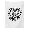 thumbnail image 3 of Ambesonne Feminist Tablecloth Rectangular Table Cover, Power Woman Fist Shape, 60"x90", Black and White, 3 of 4