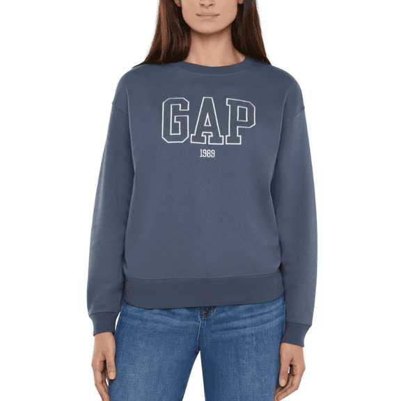 Gap Women's Logo Crewneck Sweatshirt Blue XXL