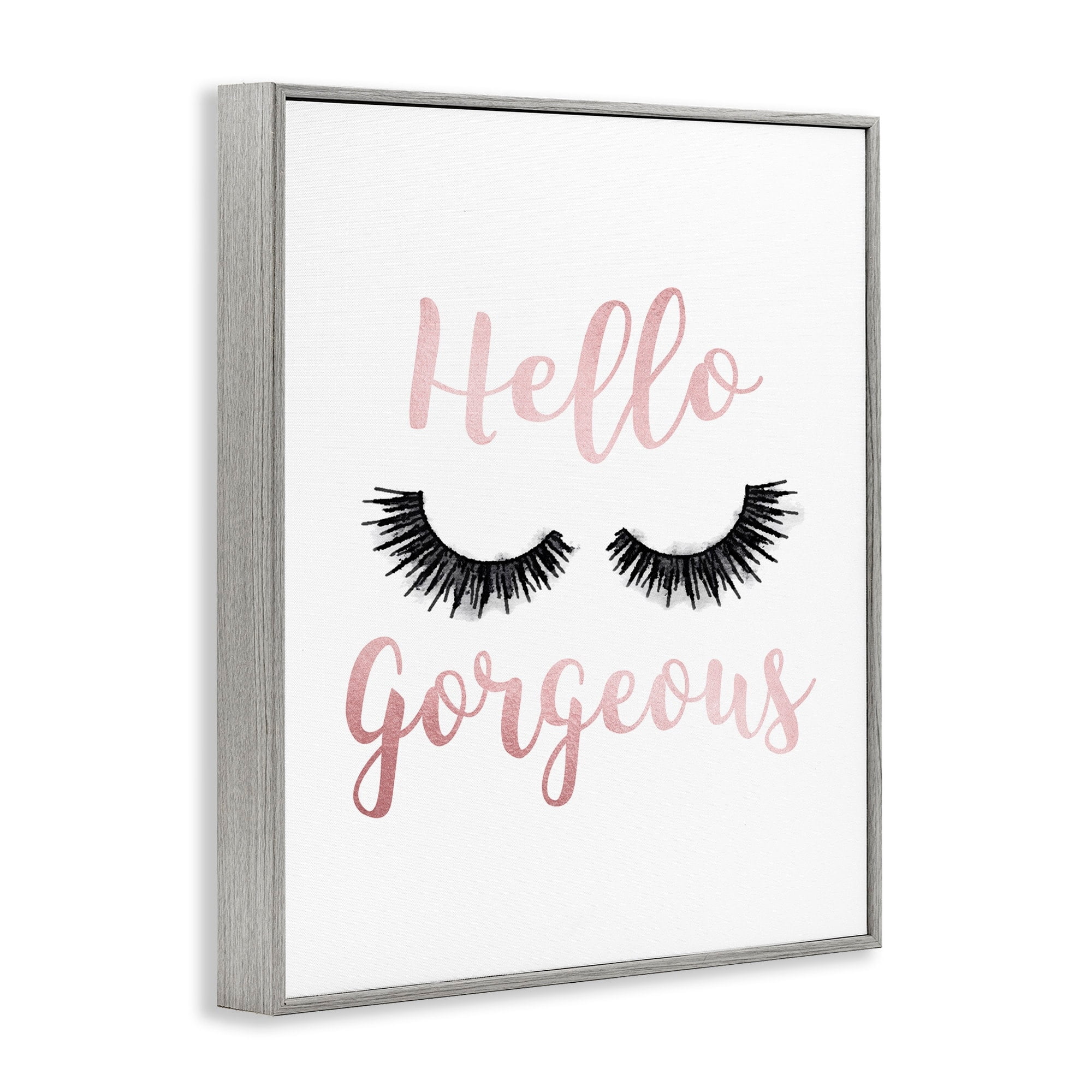 Stupell Industries Hello Gorgeous Black Eyelashes Typography, 24 x 30,Design by Amanda Greenwood