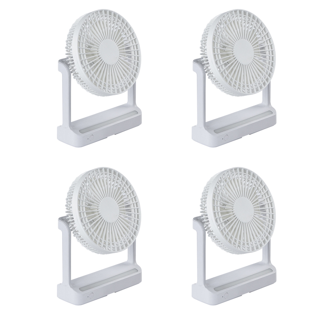 USB Rechargeable Portable Electric Fan Air Cooler with Light Desktop Ventilator