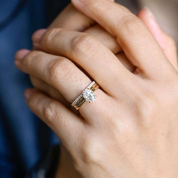 vylahjewellery 10K Vermeil Yellow Gold Proposal Ring Luxury Oval Cut Diamond Engagement Anniversary Ring Moissanite Forever One Birthday Gift Ring Wedding Bridal Set Ring for Her