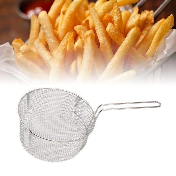Deep Fry Basket, Stainless Steel Round Wire Mesh French Chip Frying
