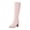 O-743 Pink, variant on O-743 Silver Ladies Stylish High Heel Side Zipper Winter Boots Fashionable Trendy Casual Versatile High Top Ankle Style