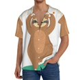 thumbnail image 1 of Fotbe Cute Sloth In Yoga Pose Tree Camisa Estampada de Manga Corta para Hombre, Casual de Verano, Estilo Playero, Sin Arrugas-3X-Large, 1 of 5