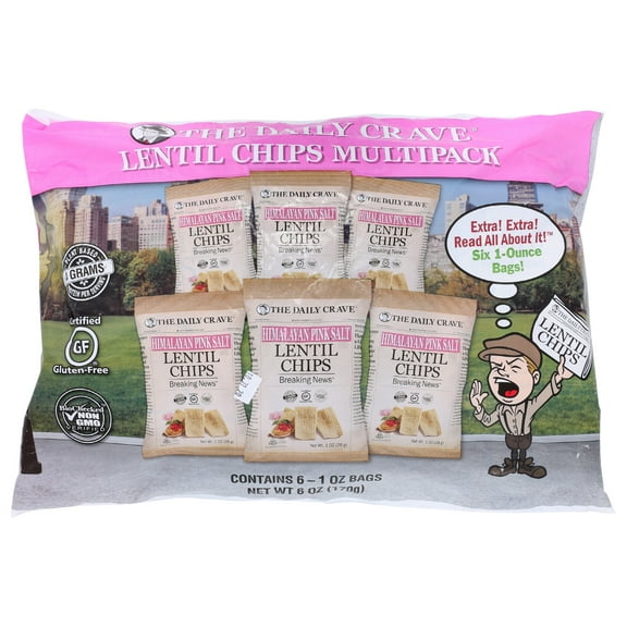 (Price/Case)The Daily Crave - Lentil Chips Mltpck - Case of 4-6/1 OZ