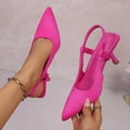 thumbnail image 5 of Miluxas Kitten Heels for Women Pointed Closed Toe Heels Low Pumps Shoes for Party Work office Hot Pink 5.5(36), 5 of 7