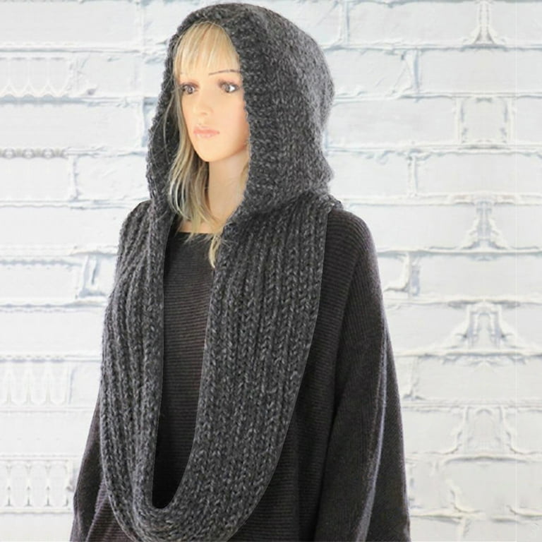 Visland Hooded Scarf , Women Winter Woolen Knitted Warm Shawl Wrap