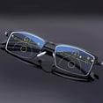thumbnail image 3 of YIYOUZQT Anti-blue Light Reading Glasses Smart Zoom Progressive Multi-Focus Presbyopia Fashion Rectangular Readers for Women Men Lightweight & Comfortable +1.00~+4.00, 3 of 7