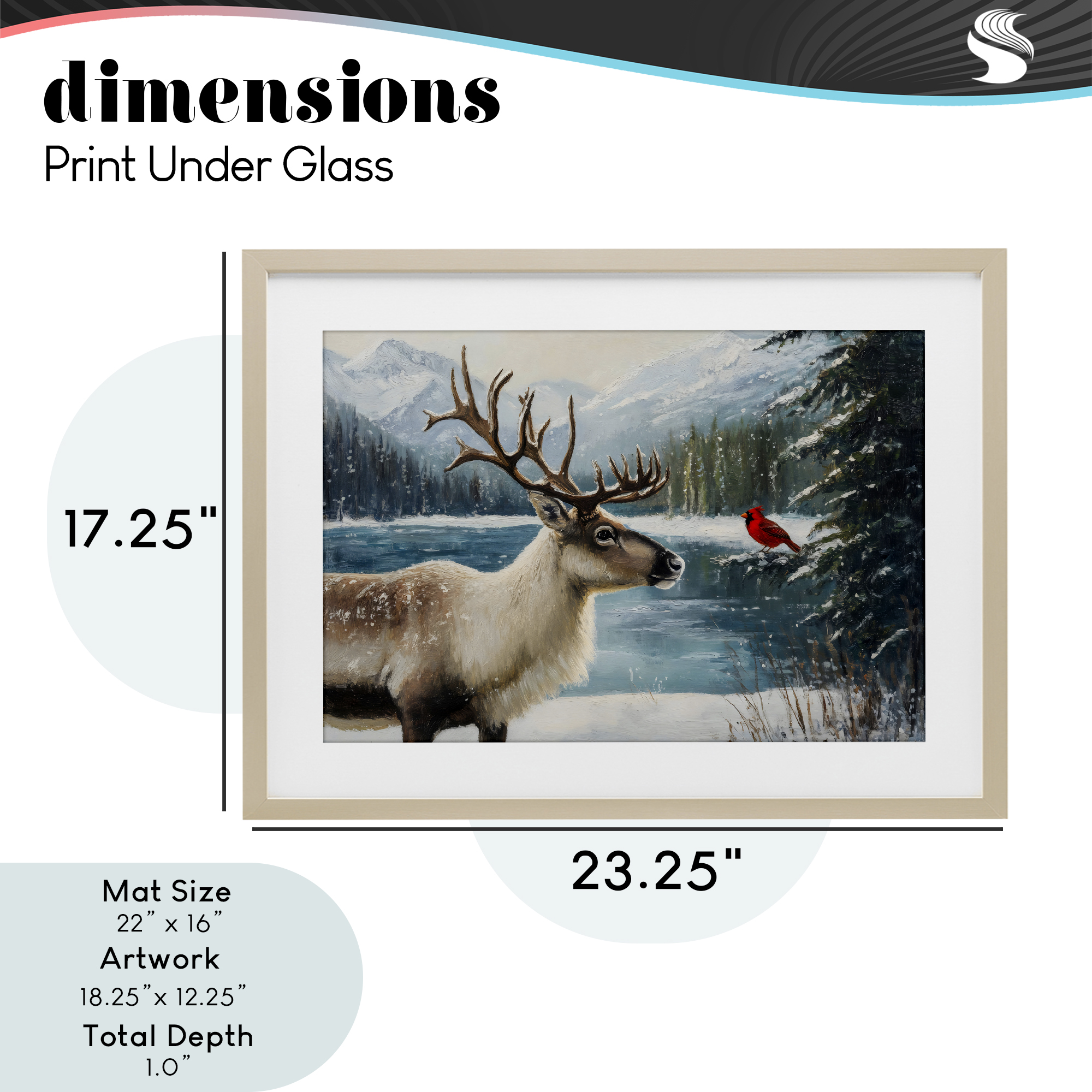 Christmas Conversation In Wild Birch Framed Print Under Glass, design by Petal Prints Design