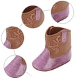 thumbnail image 4 of CAICJ98 Baby Cowboy Cowgirl Boots Infant Newborn Cowboy Boots Toddler Girls Mid Calf Purple,4.5(Infant/Toddler), 4 of 7
