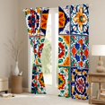 thumbnail image 3 of Erosebridal Vintage Floral Blackout Curtains Set of 2 (52x84 Each) for Women Girls, Mandala Checkered Window Curtains, 3 of 6
