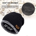 thumbnail image 2 of Morttic Men's Soft Stretch Knit Lined Thick Warm Ski Cap Women Winter Wool Slouchy Beanies Hat,Black, 2 of 6
