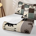 thumbnail image 4 of Erosebridal Patchwork Wilderness Twin Quilt Set,Brown Plaid Animal Patchwork Twin Coverlet Set For Boys,2pcs, 4 of 7