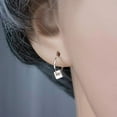 thumbnail image 3 of Silver Hoop Earrings Cartilage Nose Septum Ear Helix Tragus Multiple Piercing Jewelry for Women Hypoallergenic Tiny Hoops (8mm | 20 Gauge, Square Spacer | Sterling Silver), 3 of 9
