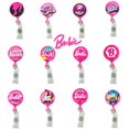 thumbnail image 2 of Cartoon Fashion Barbie Pink For ID Card Holder Scalable Toggle Clip Employee Card Nurse Chest Card Student Bus Card Holder Style 10, 2 of 6