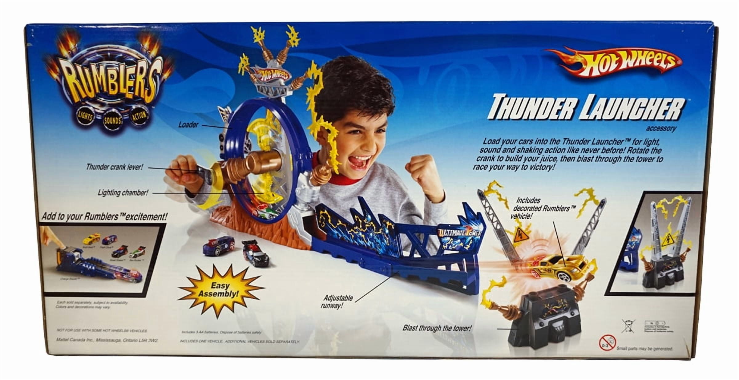 Hot Wheels Rumblers Thunder Launcher - Includes Decorated Rumblers Vehicle