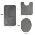 thumbnail image 4 of Set of 3 Non-Slip Bath Mat Bathroom Rugs, Polypropylene Fiber Bath Mat, U-shaped Toilet Floor Mat and Lid Cover, Gray, 4 of 6