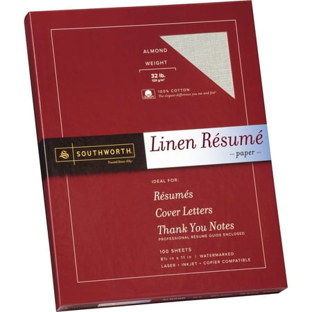 Southworth, SOURD18ACFLN, 100% Cotton Linen Resume Paper, 100 / Box, (Best Color For Resume)