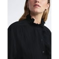 thumbnail image 4 of Scoop Women’s Cotton Dobby Ruffle Blouse, Sizes XS-XXL, 4 of 5