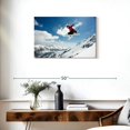 thumbnail image 3 of Elephant Stock Skier In The Air Wall Art - Horizontal Canvas Wall Art - Living Room Wall Decor - Sports Canvas - Teal And Gray Decor - 30" x 20", 3 of 8
