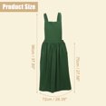 thumbnail image 3 of Unique Bargains Cotton Linen Cross Back Apron with Pockets Green, 3 of 7