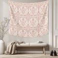 thumbnail image 5 of Pink Flowers Tapestry for Bedroom Wall Hanging Tapestry, Baroque Scroll Floral Damask Pattern Art Ceiling Backdrop Tapestries Poster Blanket Wall Decor for Teens Room Living Room Dorm 59" x 90", 5 of 8