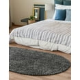 thumbnail image 3 of Unique Loom Davos Shag Collection Area Rug - Solid (3' 1" x 5' 3" Oval Peppercorn), 3 of 7