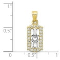 thumbnail image 3 of 10k Yellow Gold CZ I LOVE YOU Charm Pendant, 3 of 3