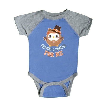 

Inktastic Everyone is Thankful for Me with Cute Thanksgiving Owl Gift Baby Boy or Baby Girl Bodysuit