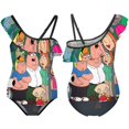 thumbnail image 6 of Season Family Guy One-Piece Swimsuit for Girls Adjustable One Shoulder Ruffled Swimwear Summer Beach Kids Bathing Suits Sizes 6-12Y, 6 of 7